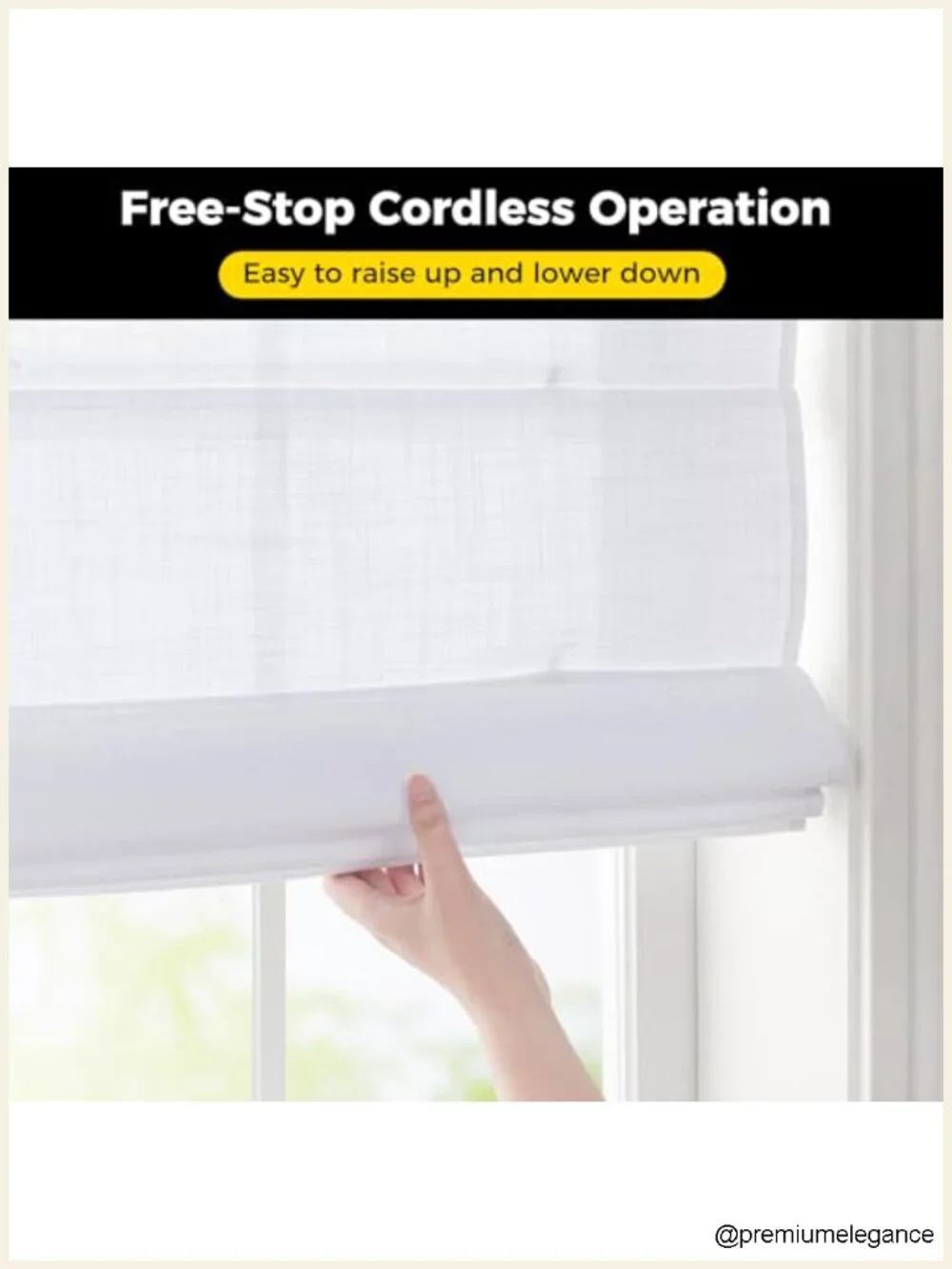 Cordless Roman Shades for Windows 23x64 Light Filtering Linen